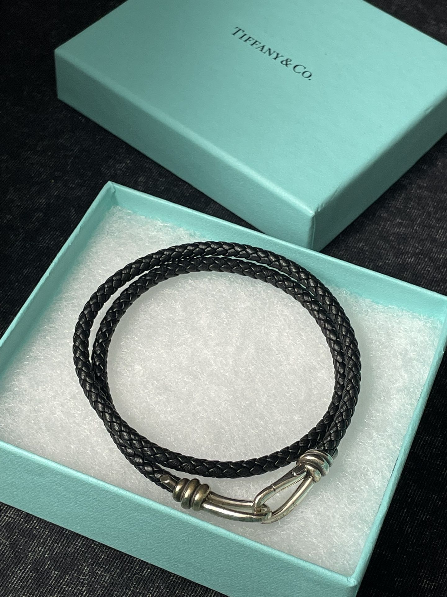 Tiffany & Co. Leather Knot Double Braid Wrap Bracelet Men Woman Luxury Jewelry