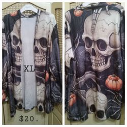 Halloween Skull Cardigan XL $20.