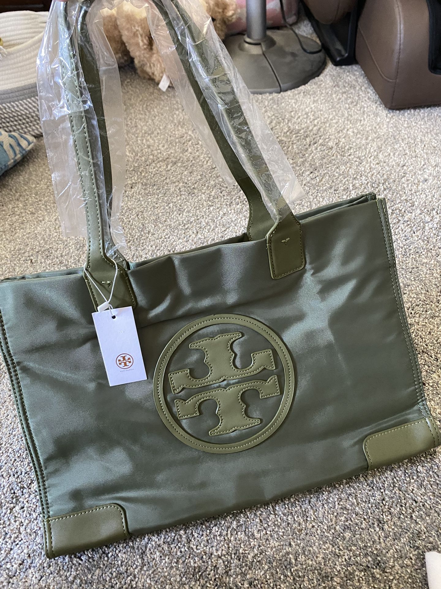 Tory Burch Nylon Ella Tote in Green