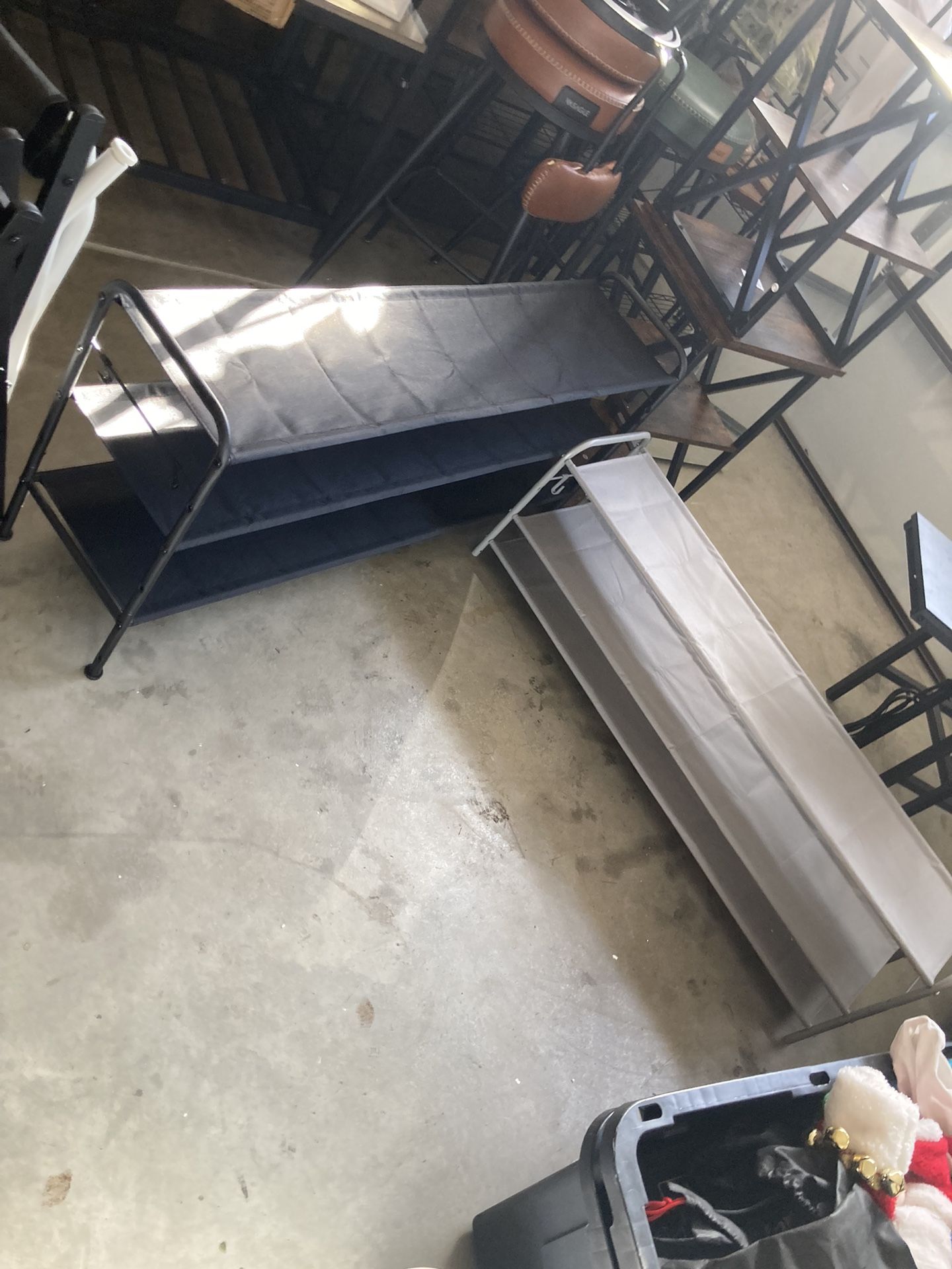 Gray Shoe Rack $10 Black Shoe Rack $15