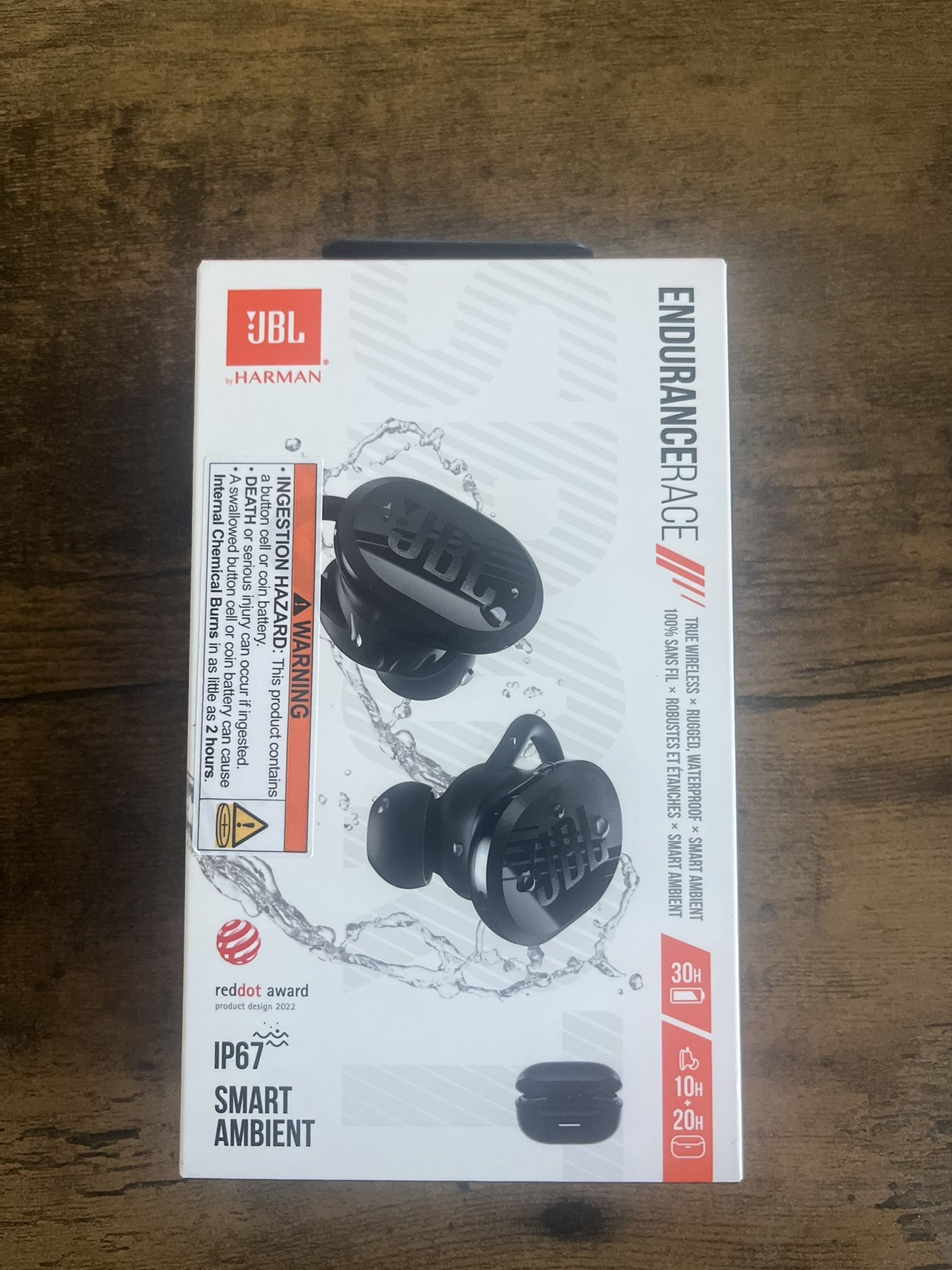 JBL Endurance Race TWS - Waterproof true wireless active sport earbuds, JBL Pure Bass Sound, Up to 30 hours of battery life, IP67 Waterproof 