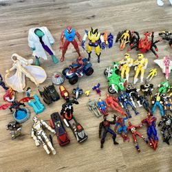 Vintage Late 80s And 90s Marvel Figures