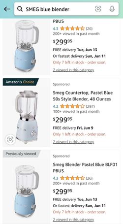  Smeg Countertop, Pastel Blue 50s Style Blender, 48