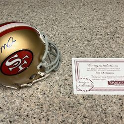 Joe Montana Autographed Riddell Mini Helmet 