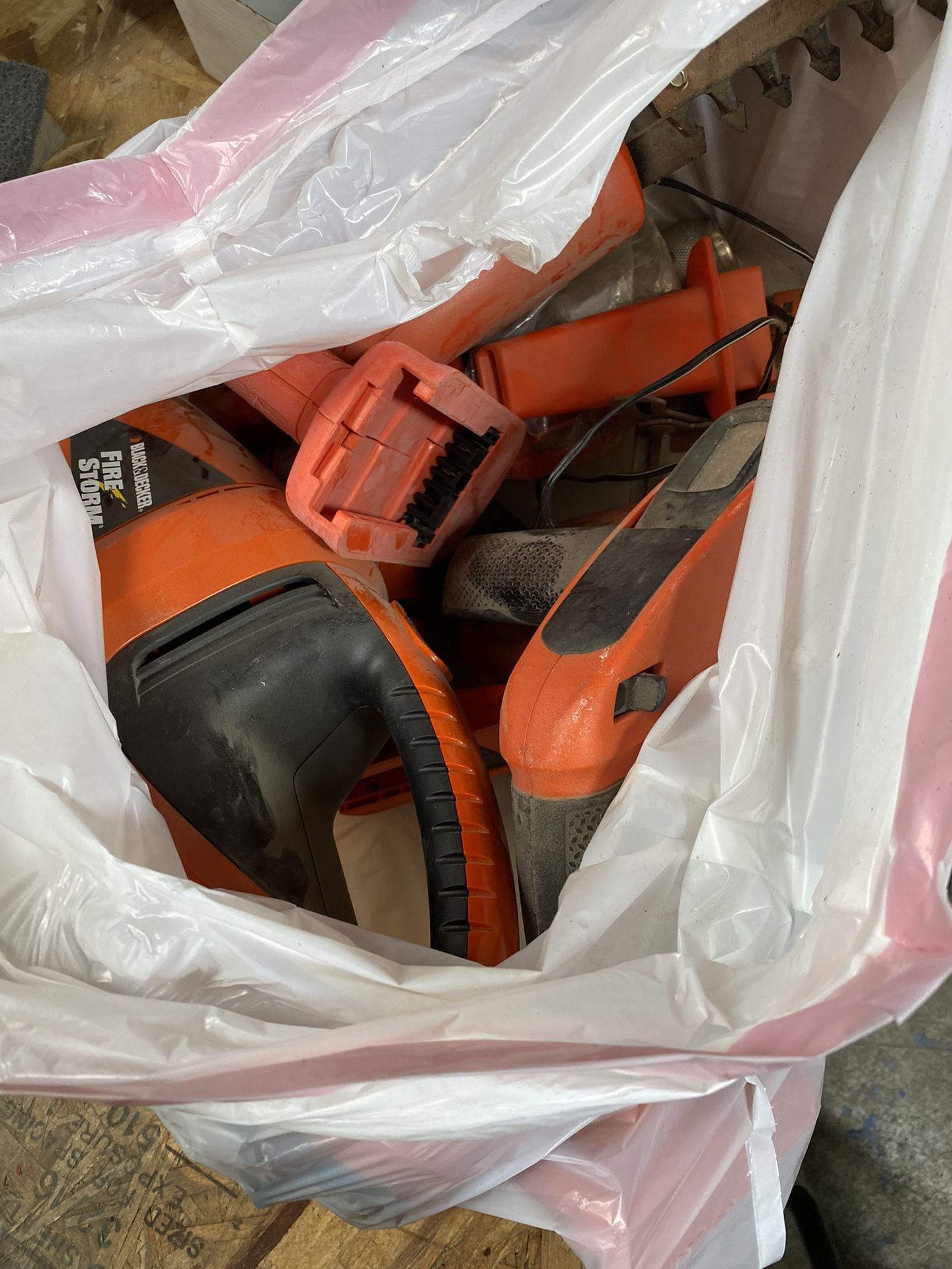 Bag Of Firestorm Power Tools  May Need A Charger Been In Storage  For Awhile .