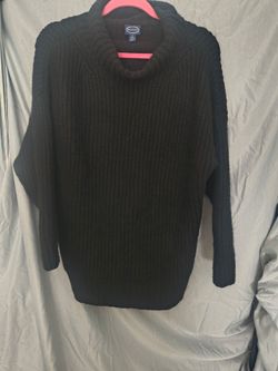 Black Chunky Knit Cowl Neck Sweater