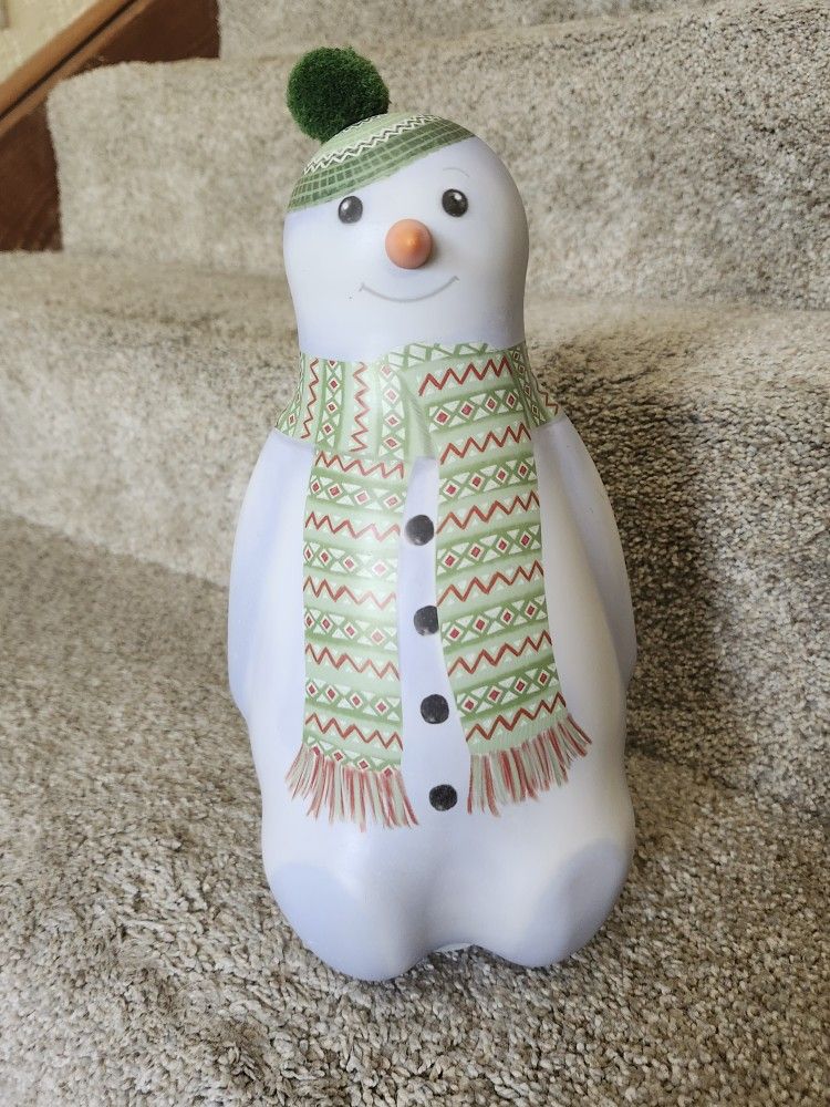 Christmas Snowman Decorative Tin