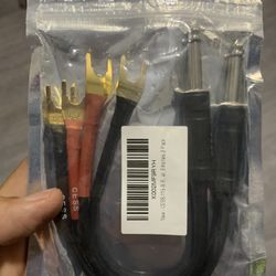 Speaker amp cords 2 pc set 6 inches  new 