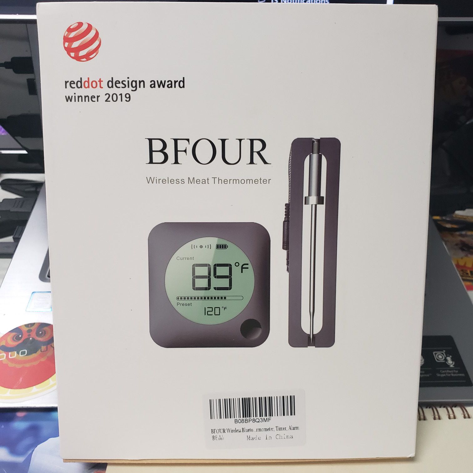 BFOUR Wireless Bluetooth Meat Thermometer for Grilling, Premium Digital Instant Read Meat Thermometer with 3 Probes Food Thermometer