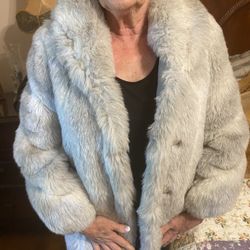 Grayish Faux Fur Coat 