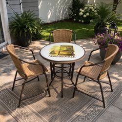 Brand New Table Still In The Box Margaritaville Four Piece Wicker Set Retails At $450