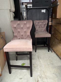 Pink bar stools set (2)