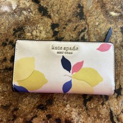 Kate Spade Cameron Lemon Zest Large Continental Wallet WLRU6143 White Multi