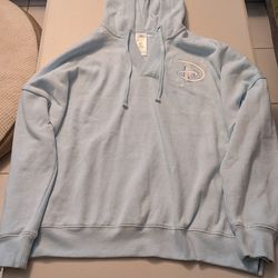 Disney Parks Blue Cinderella Castle Hoodie Size M