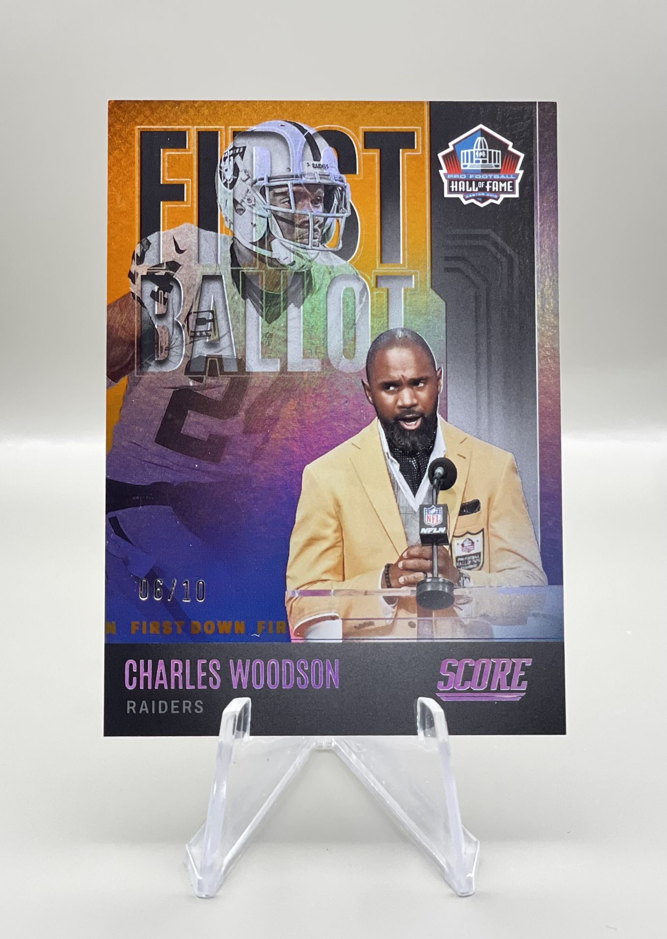 CHARLES WOODSON *SSP* 2022 Score Football First Ballot Gold Zone