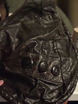 Brown leather shoulder bag