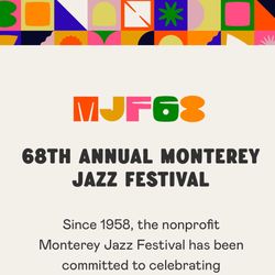 2 Tickets To Monterey Jazz Festival 