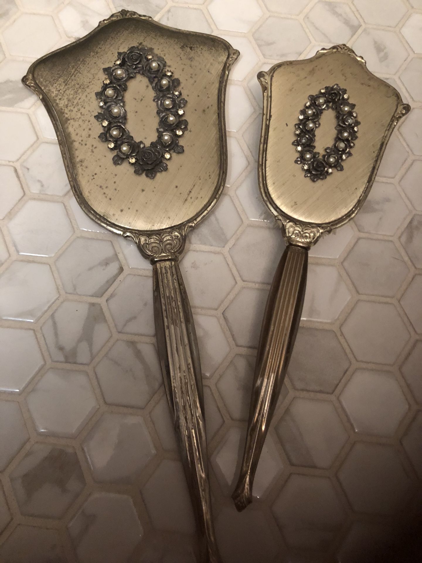 Antique Brush & Mirror