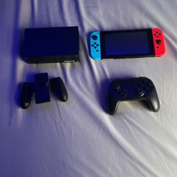 nintendo switch with pro controller and 128 gb ssd