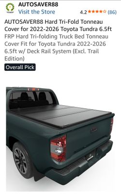 AUTOSAVER88 Hard Tri-Fold Tonneau Cover Toyota Tundra 6.5ft