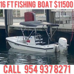16 Ft Fishing Boat With 50 Yamaha 4 Stroke Like New