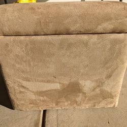 Beige Ottoman Suede With Storage