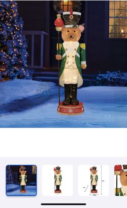 5.5-ft LED Bear Nutcracker Decoration