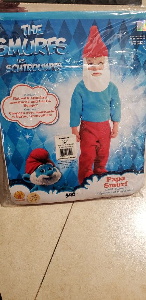Papa Smurf Baby Costume For Bday Or Halloween