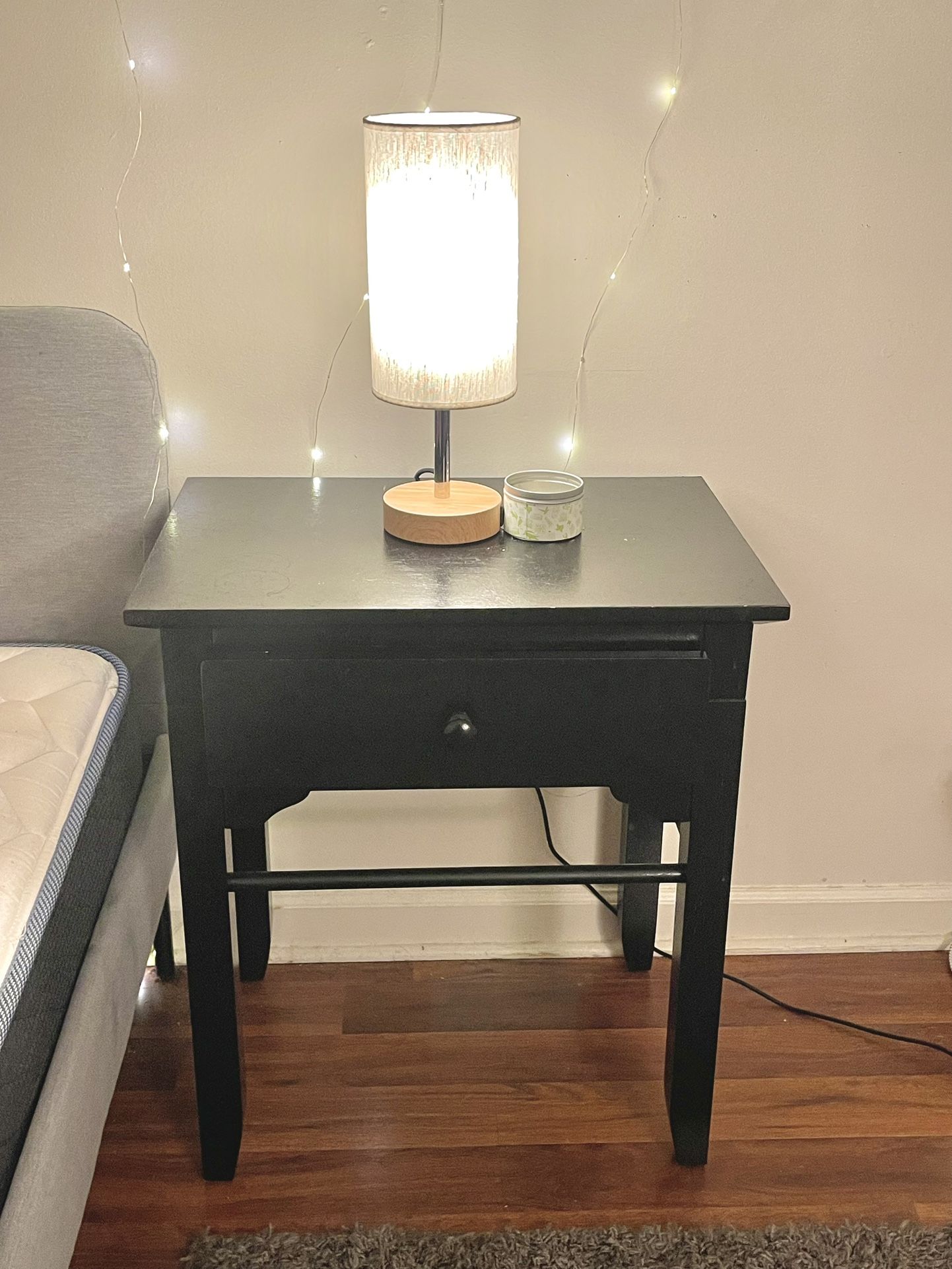 Wooden Night Stand in Black