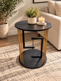 Modern Wood Accent Night Stands /End Tables. Twine Rope Design.
