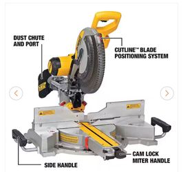 DEWALT 15 Amp Corded 12 in. Double Bevel Sliding Compound Miter Saw with XPS technology, Blade Wrench and Material Clamp