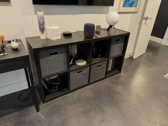 2 Black Kallax Cube Storage Shelving Units