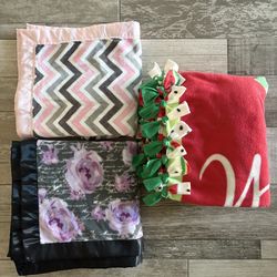 3 girls toddler blankets