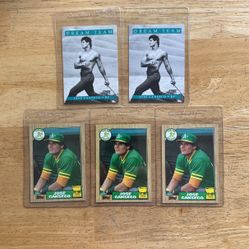 (5) Card Lot Jose Canseco Baseball Cards (All Cards Nm-Mt)