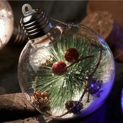 Shining Christmas Glass Ball with inner designs, 8CM Hanging LightBlub