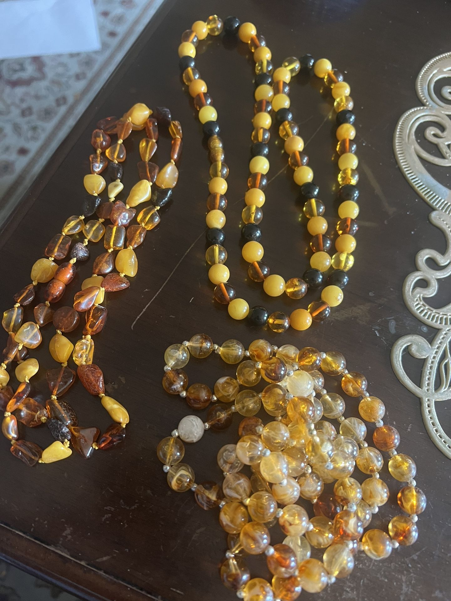 3 Amber Necklaces 