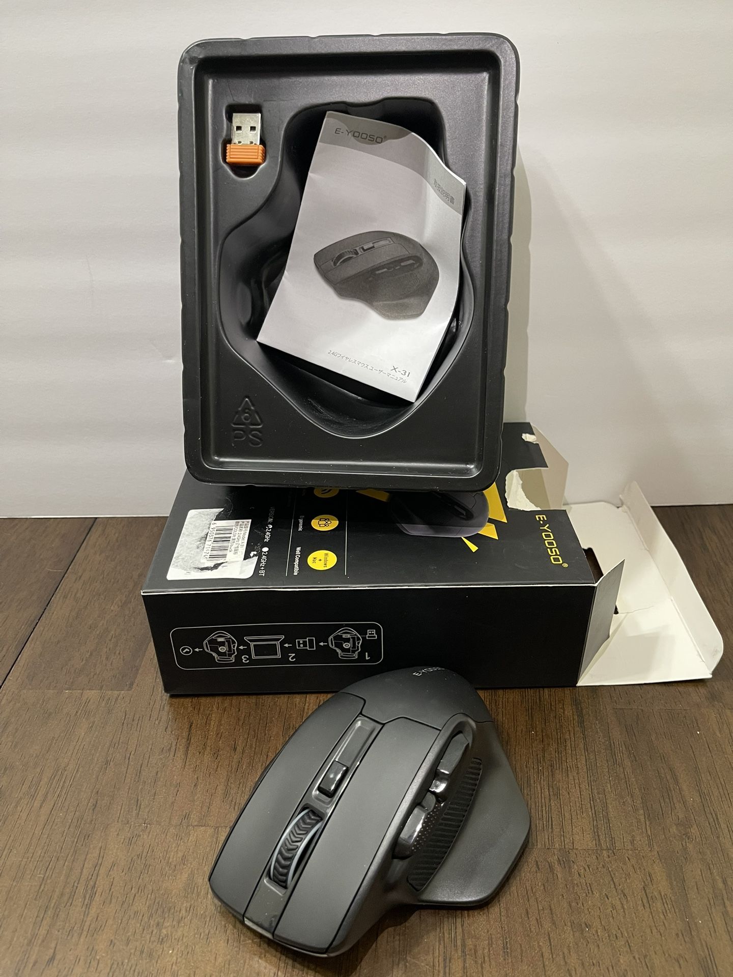E-YOOSO Large Wireless Mouse for Big Hands, X-31 Cordless Ergo Computer Mouse