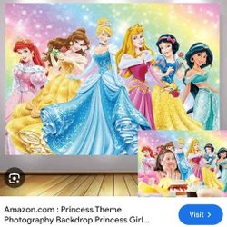 Princess Party Backdrop, Dress And Cape