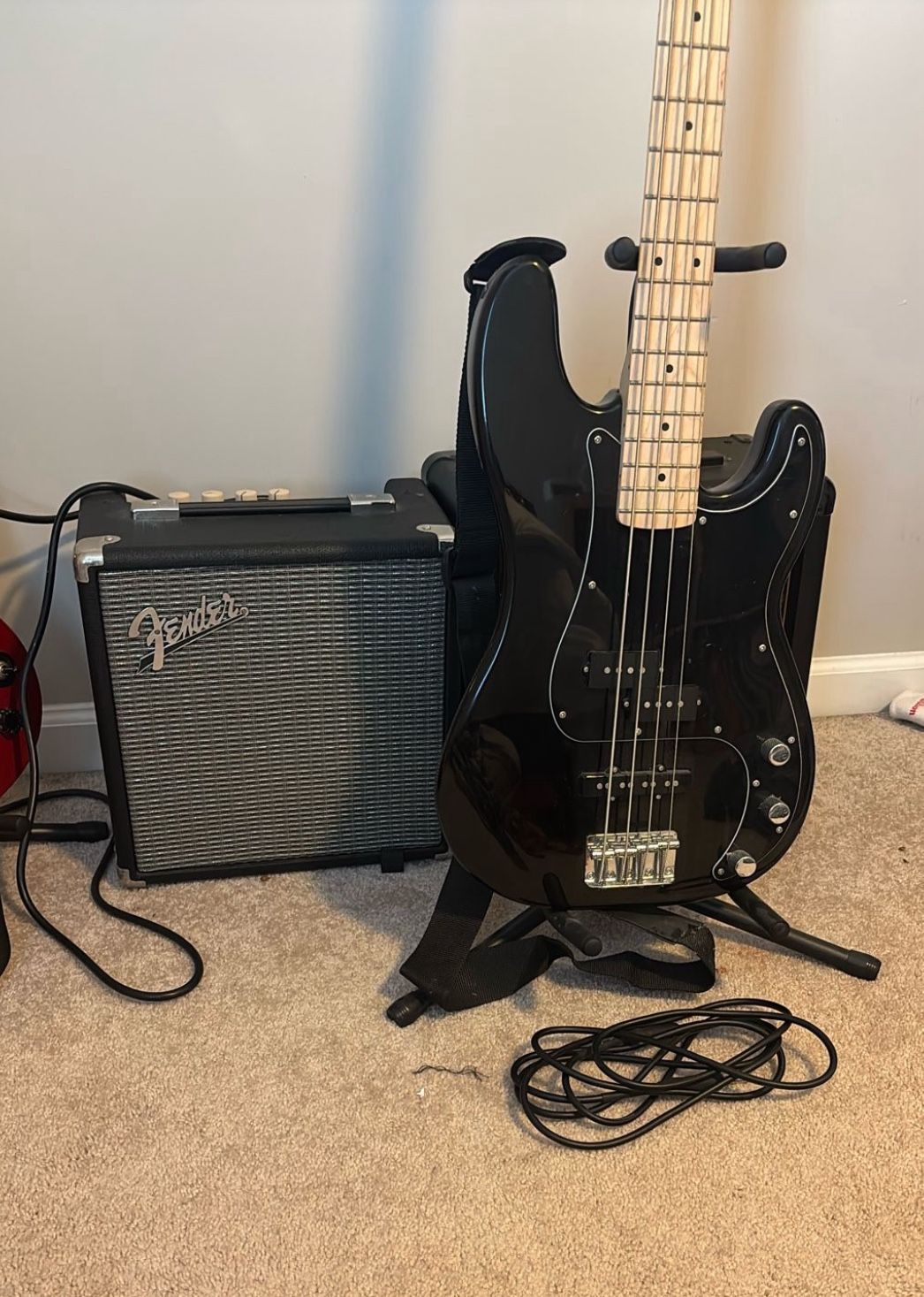 Fender Bass guitar with amp 
