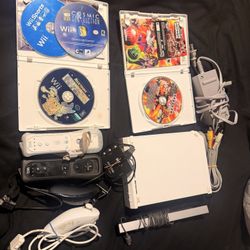 Wii With Games And Hdmi Adapter