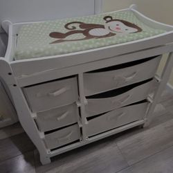 White Changing Table Station