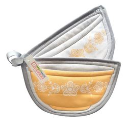 Gold butterfly Pyrex Bowl Shaped Potholders Or Serving Bowls 