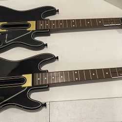 Pair Of Guitar Hero Live Wireless Guitars Power Tested No Dongles Read Desc