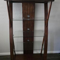 Media Stand W/Glass Shelves