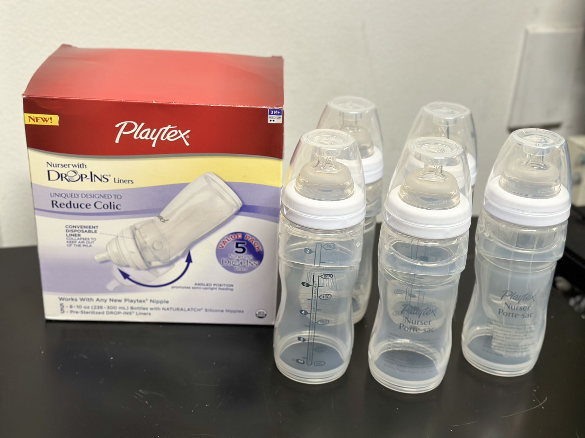 🆕 Playtex Nurser with (5) 8-10oz Bottles 3M+