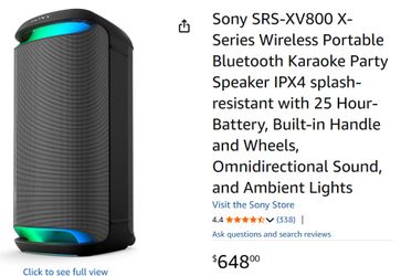Sony SRS-XV800 Karaoke Party Speaker BRAND NEW