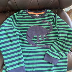Green Striped Dinosaur Full Sleeve Top Size 7