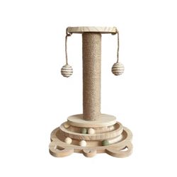 (Wholesale 40 toys) Cat Scratching Post Cat Scratcher Cat Toys for Indoor Cats Wooden Ball Track Two-Layer Modern