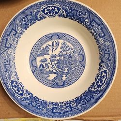 Vintage Royal china blue willow ware 8 3/4 inch bowl blue transferware

