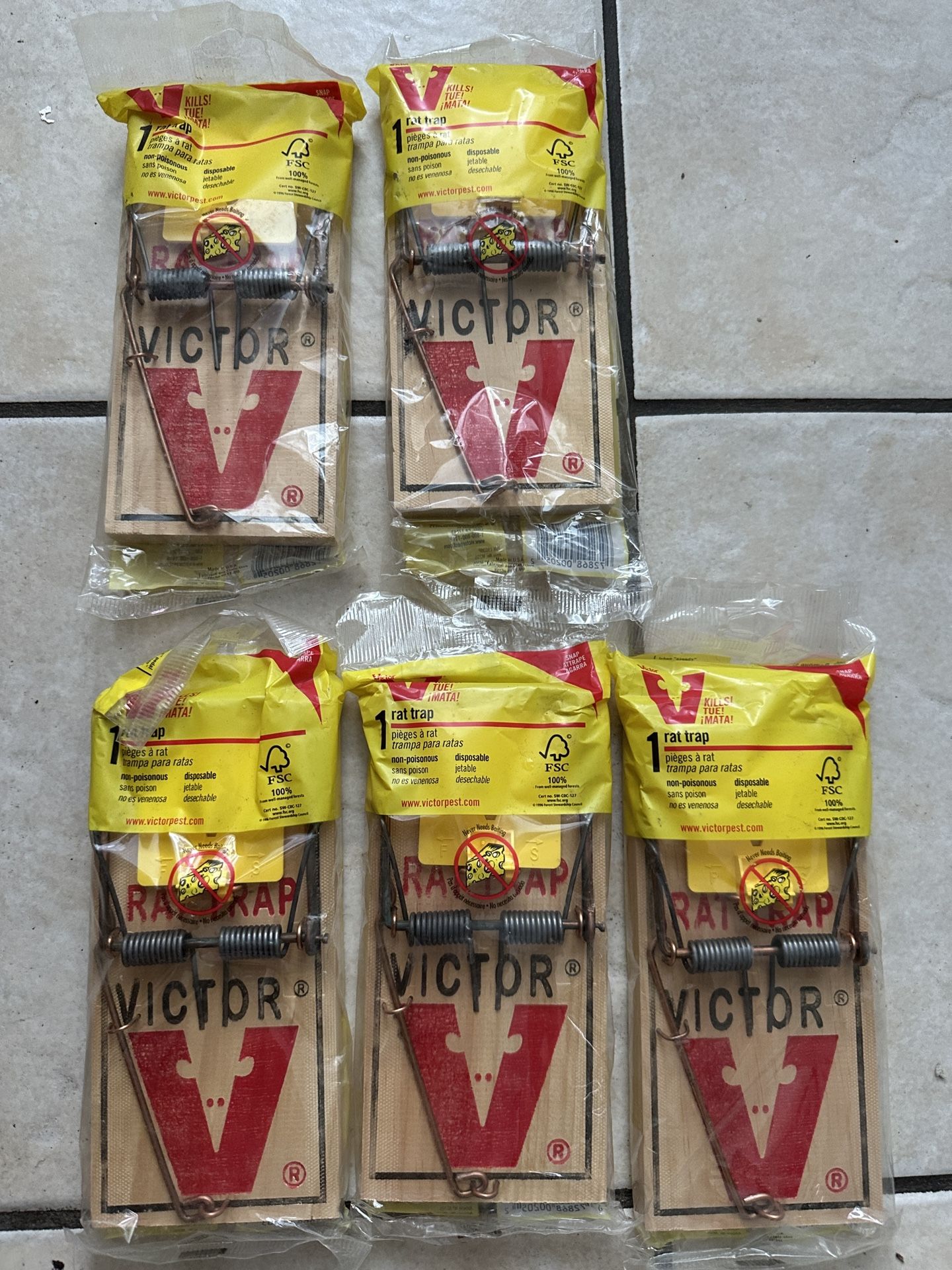 Victor Rat Traps - Pack of 5 New